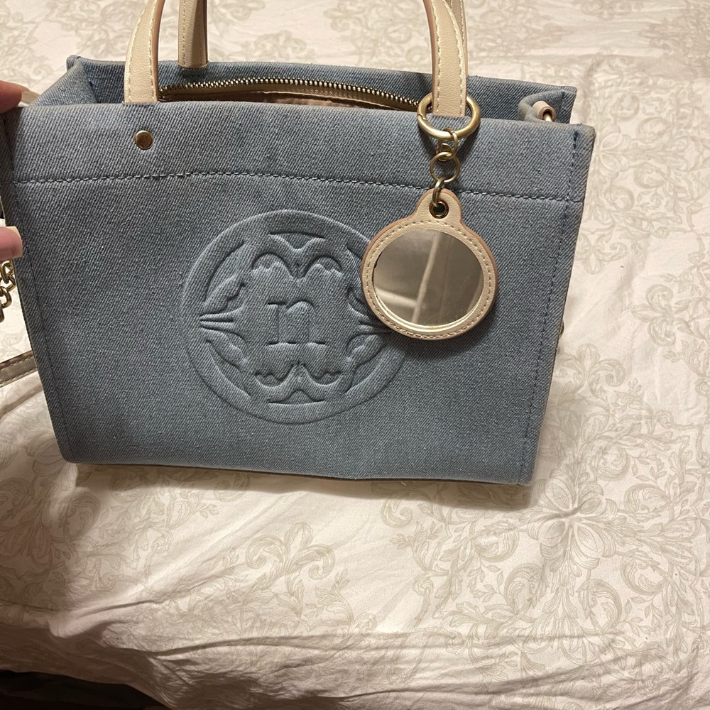 Elegant Blue Canvas Tote Bag